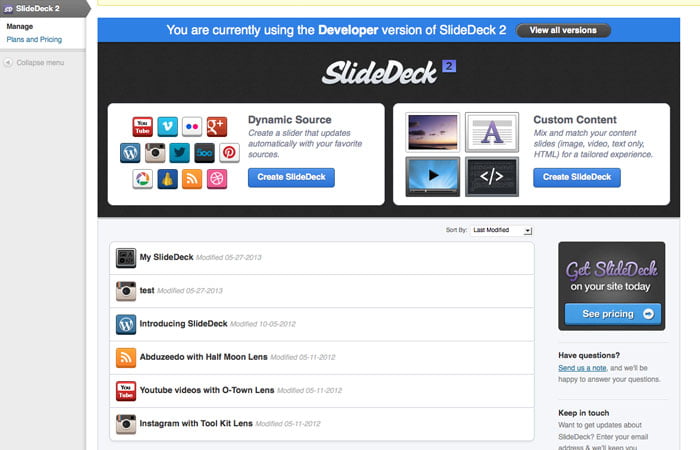 Slide Deck WordPress Plugin
