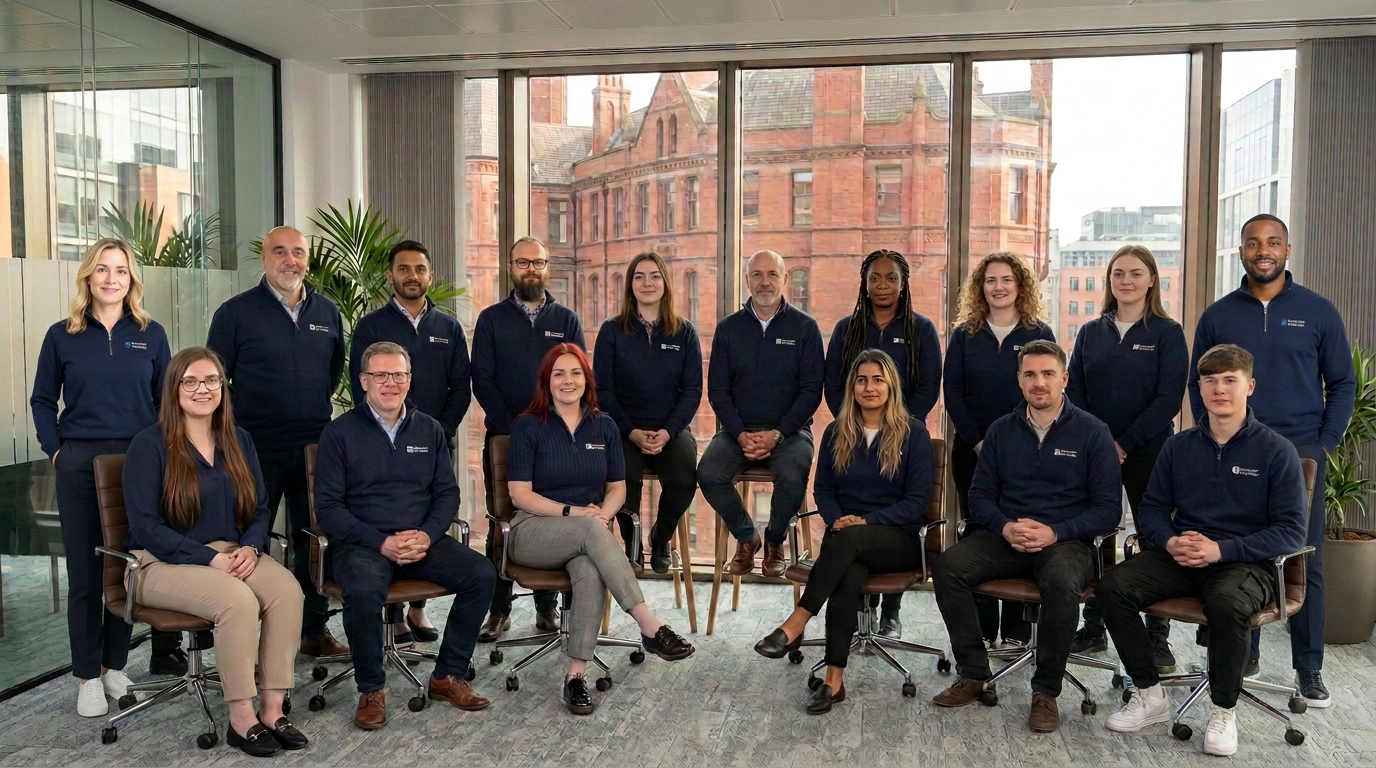 The Essential Marketer team together in a Birmingham office